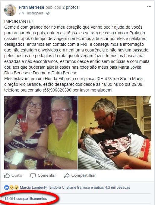 Casal de Santa Maria desapareceu em viagem na BR-392