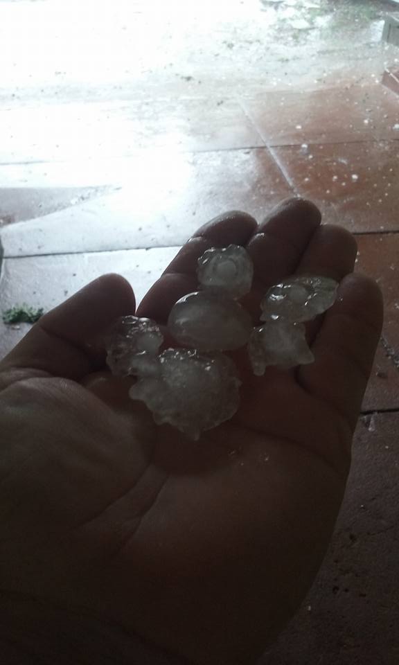 Chuva intensa e granizo em Bossoroca