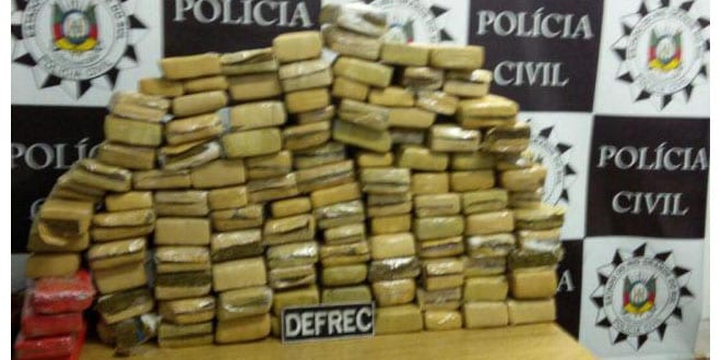 Mais de 100 quilos de maconha apreendidos em Santa Maria