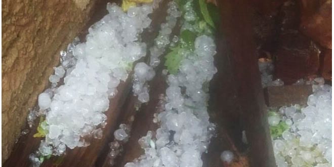 Chuva intensa e granizo em Bossoroca