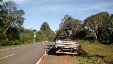 Instalados dois controladores de velocidade na BR 287 (KM 384) em Santiago (RS)