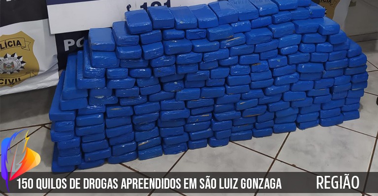 150 quilos de drogas apreendidos em Sao Luiz Gonzaga